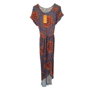 GRECERELLE Dress Womens Size Large Casual Loose Belt Long maxi Dress Tulip NWT